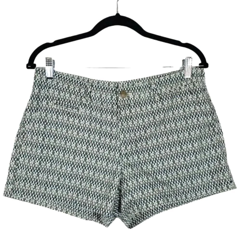 Gap Geometric Print Shorts Sz 6 Green 100% Cotton Chino Coastal Beach Preppy